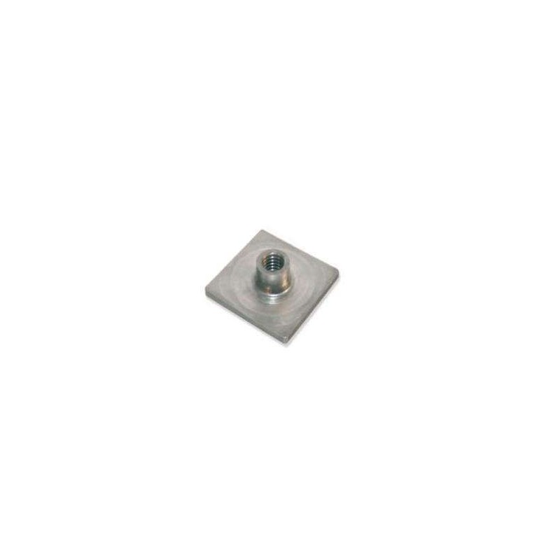 Platine à souder en acier inox AISI 304 pour tube 30x30mm - Filetage M12