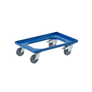 Chariot de transport 2 roues pivotantes 2 fixes caoutchouc