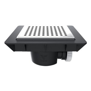 Bonde de sol extra plate avec grille finition inox - VALENTIN