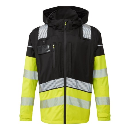 Veste de pluie haute visibilité 3 en 1 Jaune/Noir - BX323