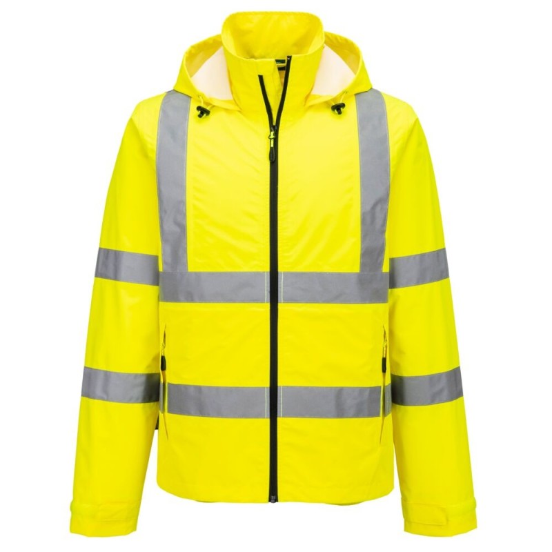 Veste légère pliable haute visibilité jaune ou orange