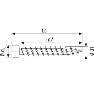 Boîte de 100 vis 6,0 x 160 mm pour construction bois