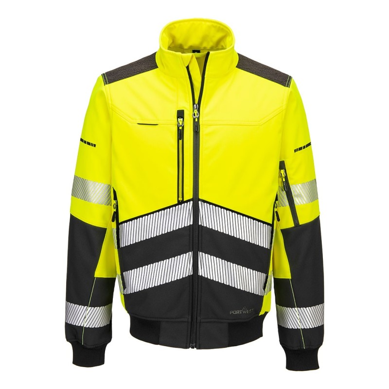 Veste Softshell bomber haute visibilité EV4 - Jaune ou orange - EV468