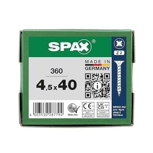 Boite de 360 Vis universelles 4,5 x 40 mm Vis à tête fraisée