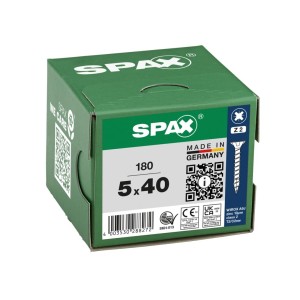 Boite de 180 Vis universelles 5 x 40 mm Vis à tête fraisée