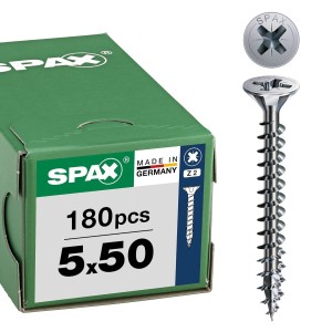 Boite de 180 Vis universelles 5 x 50 mm Vis à tête fraisée