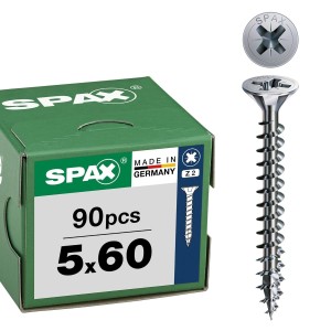 Boite de 90 Vis universelles 5 x 60 mm Vis à tête fraisée