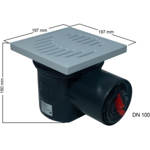 Siphon de cave Junior type 5 DN100 avec clapet anti-retour horizontal - ACO