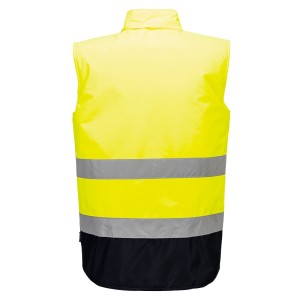 Gilet bodywarmer haute visibilité bicolore Jaune/Marine - S267