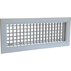Grille double déflexion alu laqué blanc pur - AXELAIR