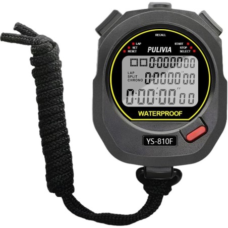 Chronomètre sportif étanche 10 Tours/Séquences avec Rappel