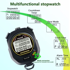 Chronomètre sportif étanche 10 Tours/Séquences avec Rappel Chronomètre sportif étanche 10 Tours/Séquences avec Rappel