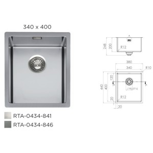 Cuve R12 polie avec accessoires inclus - 340x400x200mm