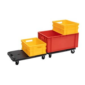 Chariot de transport 4 roues pivotantes en PP connectable