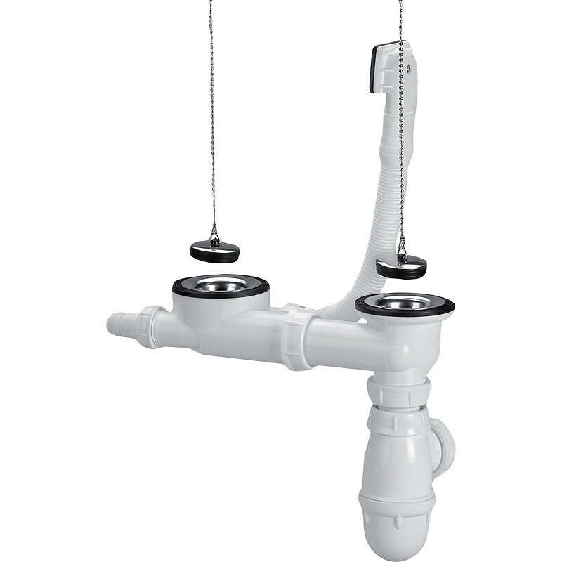 Vidage évier 2 bacs avec trop plein C5911 - NICOLL Vidage évier 2 bacs avec trop plein C5911 - NICOLL