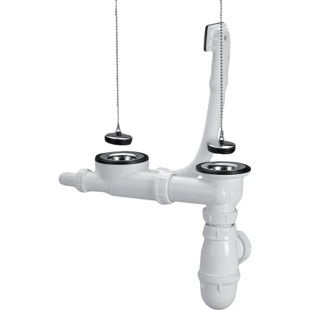 Vidage évier 2 bacs avec trop plein C5911 - NICOLL