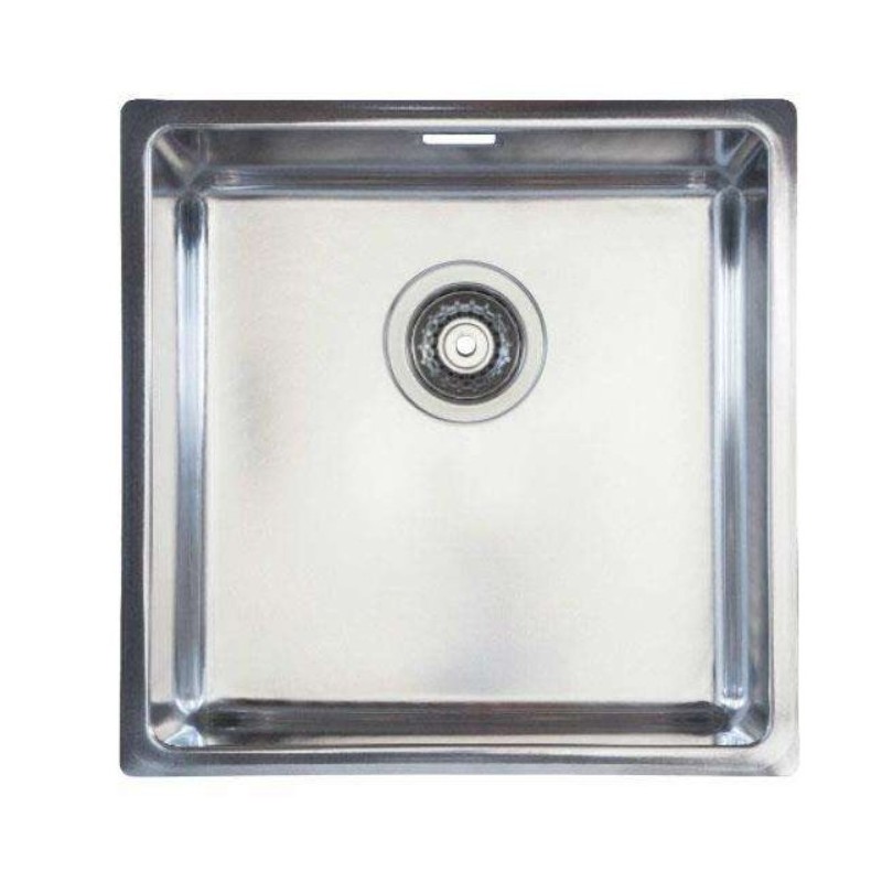 Cuve 400x400x200mm inox R15 polie - Trou 115/88 - Accessoires inclus