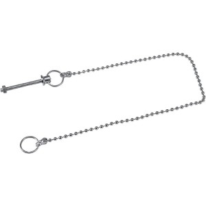 Chaînette perlée chromée avec borne tige et écrou 30 cm