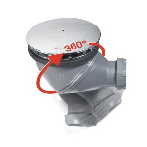 Bonde de douche multi position D90 dôme chromé sortie 40mm - Wirquin Pro