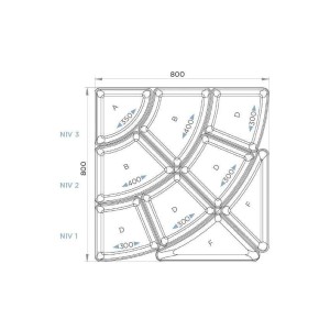 Kit pétale - 9 plateaux 50mm - 800x800mm