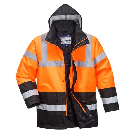 Parka haute visibilité Bicolore Orange Noir S467