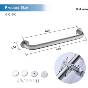 Barres d'appui 600 mm inox pour WC salle de bain Barres d'appui 600 mm inox pour WC salle de bain
