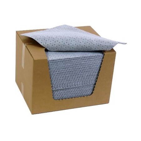 Absorbant polypropylène tous liquides gris carton de 100 feuilles de 36x53 cm