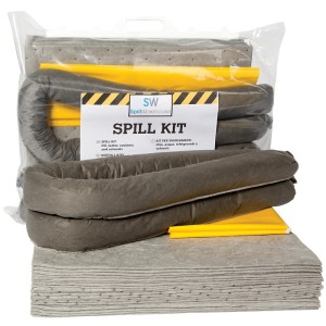 Kit d'intervention universel SW, 20 tapis, 2 boudins et 2 sacs poubelle avec attaches livré dans un sac