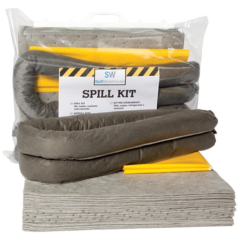 Kit d'intervention universel SW, 20 tapis, 2 boudins et 2 sacs poubelle avec attaches livré dans un sac