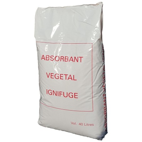 Absorbant végétal ignifugé en sac de 40 litres