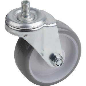 Roulette pivotante 75 mm – Avec vis – Roue en polyuréthane