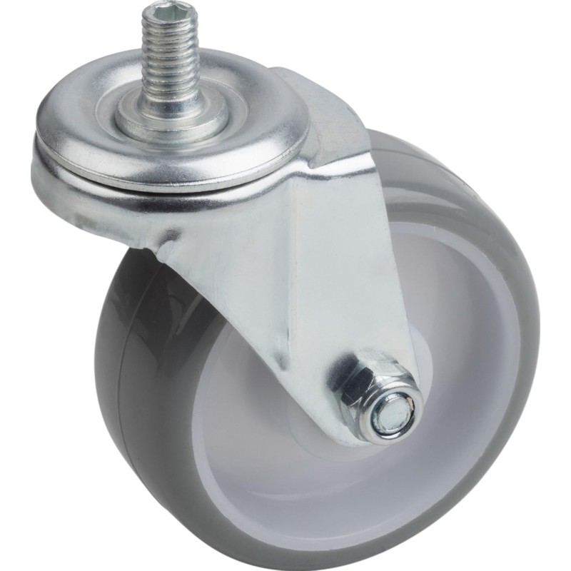 Roulette pivotante 75 mm – Avec vis – Roue en polyuréthane Roulette pivotante 75 mm – Avec vis – Roue en polyuréthane