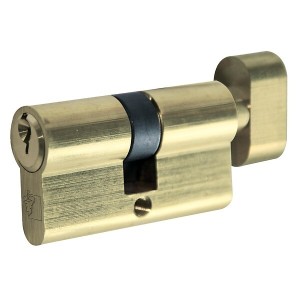 Cylindre double de sûreté en laiton nickelé