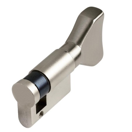 Cylindre simple à bouton de sûreté en Laiton nickelé mat - Série R6 - ISEO CITY