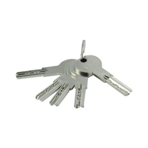 Cylindre à bouton type ISR6 sur numéro suivi AGL 697 et AEA016057 laiton nickelé - ISEO CITY