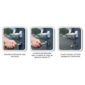 Cylindre de sûreté F6S+ débrayable protection anti arrachement par stator auto-cassant 5 clés réversibles - IFAM