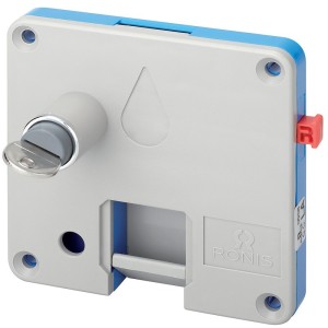 Serrure à monnaie 1€ Omega 100 pour environnement sec