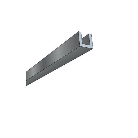 Profil U aluminium 10x10x10x2 mm satiné argent longueur 3 m - Atrius