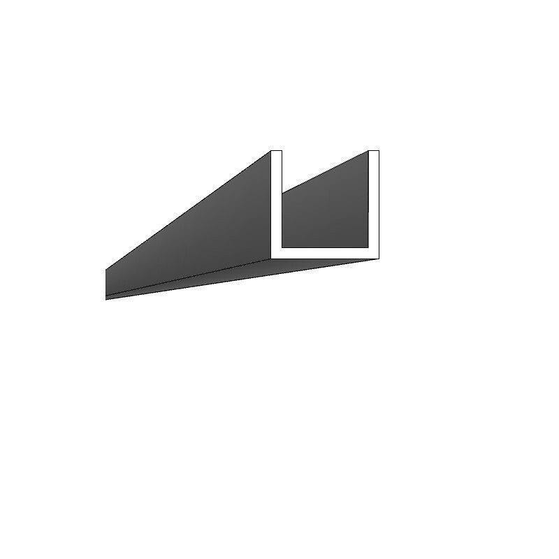 Profil U aluminium 15x15x15x1,5 mm satiné argent longueur 3 m - Atrius