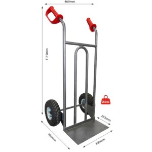 Diable acier tablier droit poignée ouverte 250 kg