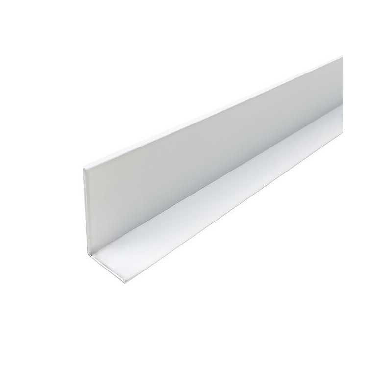 Cornière Aluminium inégale laqué blanc RAL 9016 épaisseur 1,3 mm - Atrius
