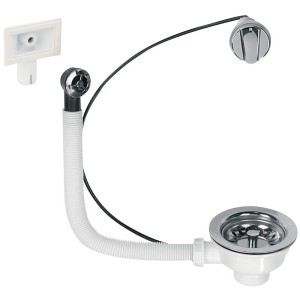 Bonde évier Diamètre 90 à câble + trop plein - Wirquin Pro