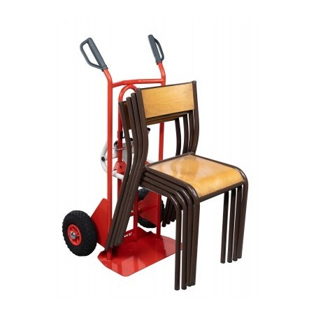 Diable porte chaises 250 kg roues gonflables