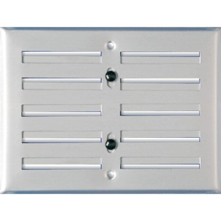 Grille d'aération plate métallique réglable 130 x 168 mm