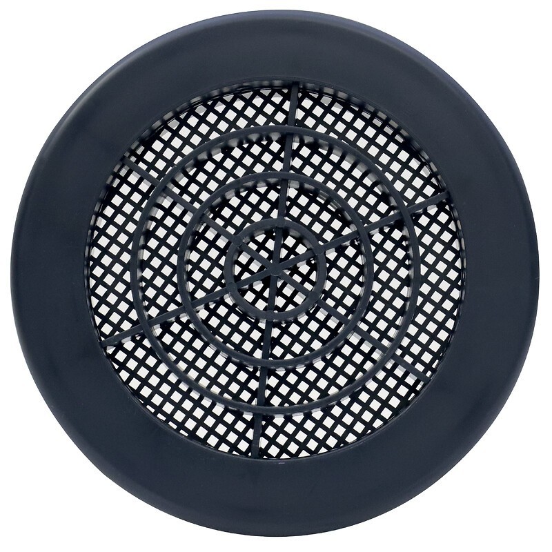 Grille ronde à clipser avec moustiquaire finition anthracite