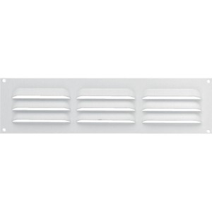 Grille de ventilation à persiennes aluminium blanc 180 x 50 mm
