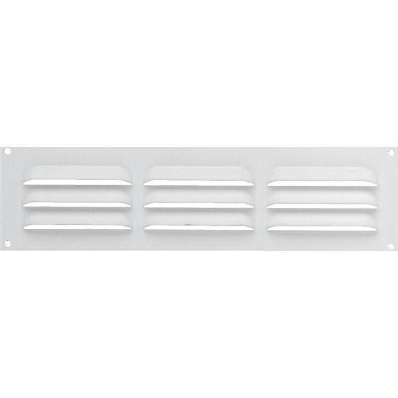 Grille de ventilation à persiennes aluminium blanc 180 x 50 mm