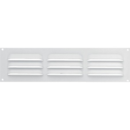 Grille de ventilation à persiennes aluminium blanc 180 x 50 mm