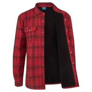 Chemise à carreaux doublée sherpa KA3 Noir ou rouge - KA313
