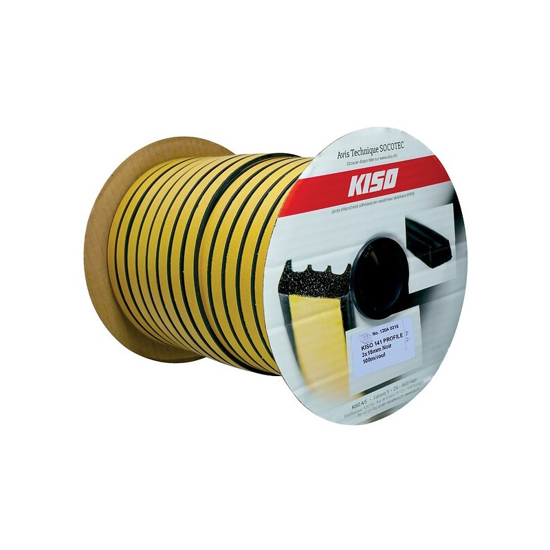 Joint d'étanchéité Kiso 141 en EPDM vitrage et châssis